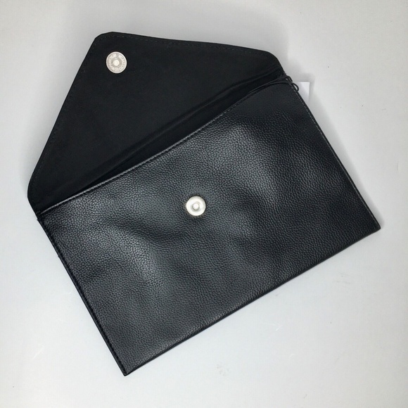 NWT!! B-LOW THE BELT Black Vegan Leather Studded Clutch Purse Handbag Embellish - Picture 5 of 11